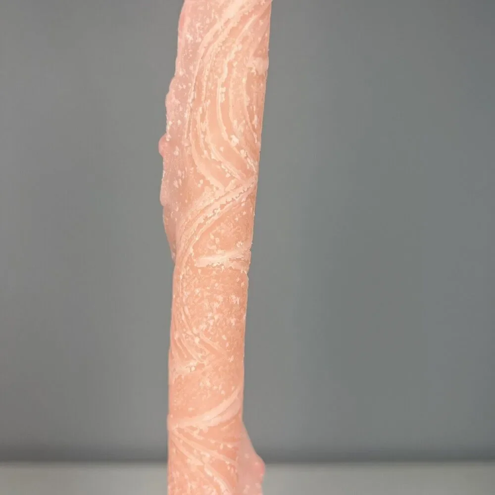 Vintage Hurd Beeswax 18” Pastel Pink Ribbon Twist Freemark Abbey Candles Easter